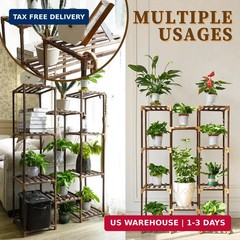 Uneedem Plant Stand Indoor Outdoor, Tall Plant Shelf for Multiple Plants, 10 tie