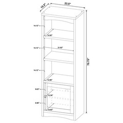 Pemberly Row Transitional 3-Shelf Engineered Wood Media Tower in Brown