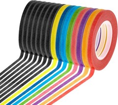 1/8 Inch Thin Whiteboard Tape 15 Rolls Assorted Colors