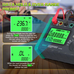 Earth Resistance Tester 0.03-2000 Ohm Meter,Upgraded Digital Earth Ground Resist