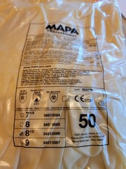 NEW MAPA ADVANTECH ROLLPRUF GLOVES, SIZE 8.5 (PACK OF 50 PAIRS)