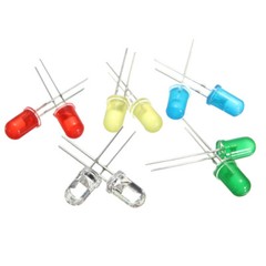 300 pcs 3mm 5mm LED Light Kit White Yellow Red Green Blue Assortment with Case