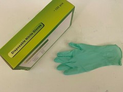 100 PCS WORK GLOVE GREEN NITRILE GLOVES,POWDER FREE,8 MIL, M-L-XL
