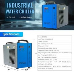 CW-5202 Industrial Water Chiller for 60-150W CO2 Laser Tubes Factory Equipment