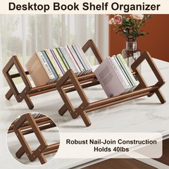 Aofure Premium Desktop Bookshelf, Bamboo Desk 16.5 x 9.3 x 9.8 inches, Brown