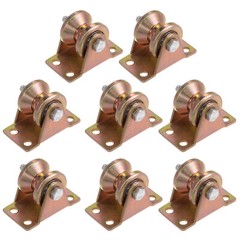 8pcs 1.2″ V Groove Wheel Sliding Gate Caster, Rigid Caster Wheels with Bracket