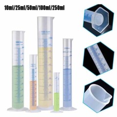 10/25/50/100/250ML Plastic Measuring Cylinder Laboratory Test Graduated Tube