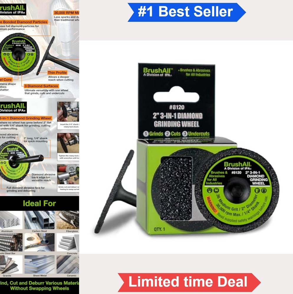 Diamond Grinding Cut-Off Wheel 2 Inch 36 Grit 13000 RPM For Die Grinder