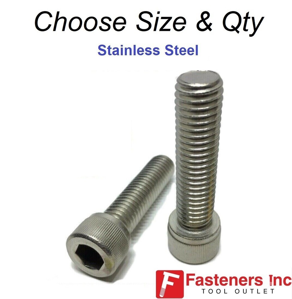 Stainless Steel Socket Head Cap Screw Standard 18-8 (Choose Size & Qty)