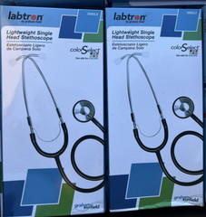 Labtron Lightweight Single Head Stethoscope Blood Pressure Medical Black Lot