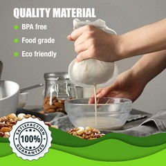 Vandoona Nut Milk Bag 12X12 Reusable Premium Mesh Strainer Bag Cheesecloth Bag