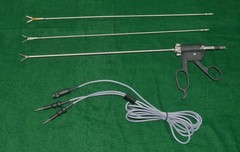 3pc Laparoscopic Bissinger Bipolar Maryland/ Ruby/ Fenestrated 5mmx330mm & Cable