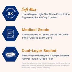 Supmedic Medical Nitrile Exam Gloves, Latex-Free, X-Large, Blue (X-large)