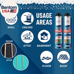Spray Foam Insulation Kit (18 X 32.80 Oz/930 Gr – 480 Board Feet), Self-Expandin