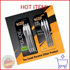 BIC Glide Exact Black Retractable Ballpoint Pens, Fine Point (0.7mm), 3-Count Pa