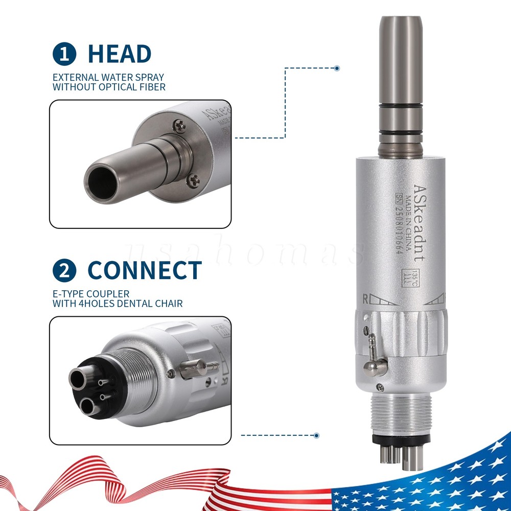 NSK Style Dental Slow Low Speed Handpiece Air Motor E-type 4 Holes Micromotor M4