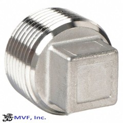 3/8″ 150 Threaded (NPT) Square Head Plug 304 Stainless Steel SS150341304