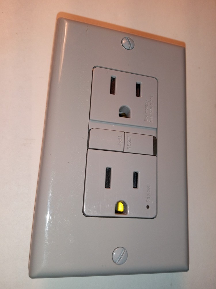 Eaton Tamper Resistant GFCI Receptacle 15A Grey. Or LEVITON 15A 125V