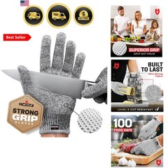 Cut Resistant Gloves with Grip Dots – Breathable & Lightweight Cutting Gloves…