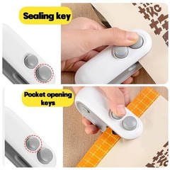 Mini 2 in 1 Bag Sealer Heat Sealer with Cutter and Magnet Rechargeable Resealer