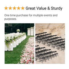 (4-10 Pack) Plastic Folding Stackable Chairs Seat Office Home Wedding Party