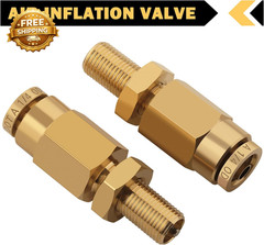 4 PCS 1/4″ Inflation Schrader Valve with Push to Connect for 1/4″ OD Air Line