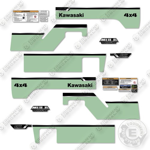 Kawasaki Mule Diesel 4×4 Mule PRO FXT Decal Kit UTV -Custom Taxi Light Green