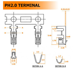 640PCS JST PH 2.0Mm Connector Kit Ph2.0Mm Adapter Cable Terminal Connectors Set