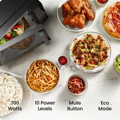 Chefman Countertop Microwave Oven 0.7 Cu. Ft., 700 Watts Ft, Black