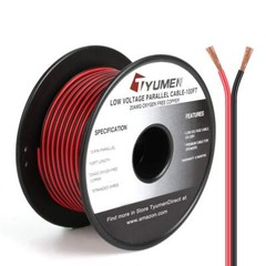 100ft 20/2 Red Black Electrical Wire Pure Copper Wire 20 Gauge 2pin Wire Low Vol
