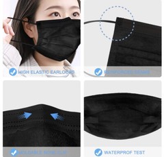 100 / 50 PCS Black Face Mask Mouth & Nose Protector Respirator Masks with Filter