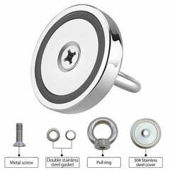 1100lbs Fishing Magnet Kit Pull Force Strong Neodymium Hook Rope Carabiner Glove