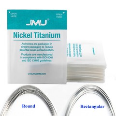 JMU 10PCS Ortho NiTi Super Elastic Arch Wire Full Size Natural Round/Rectangular