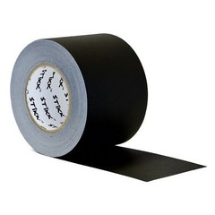 4″ x 60 Yard 96mm x 55 m 11 mil STIKK Black Gaffers Tape No Residue Cloth Matte