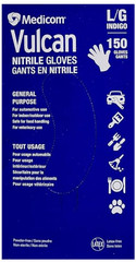 Medicom Vulcan Nitrile Disposable Gloves 150-pcs Large Durable Latex-Free Blue