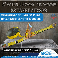USA Heavy Duty 2″ x 40′ 50′ 60′ Ratchet Strap J Hook Flatbed Truck Farm Tie Down