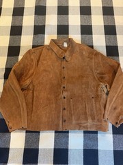 Vintage Steiner Industries brown suede leather welding jacket 24×22