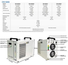 CO2 Industrial Water Chiller CW-5200DH/DG CW-5000DG For Laser Engraving Machine