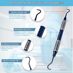 Periodontal Blue Sickle Scaler H6-H7 Anterior Double Ended Dental Instruments