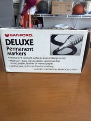 2 New Vintage Sanford Deluxe Permanent Markers No 10001 Heavy Duty Chisel Tip US