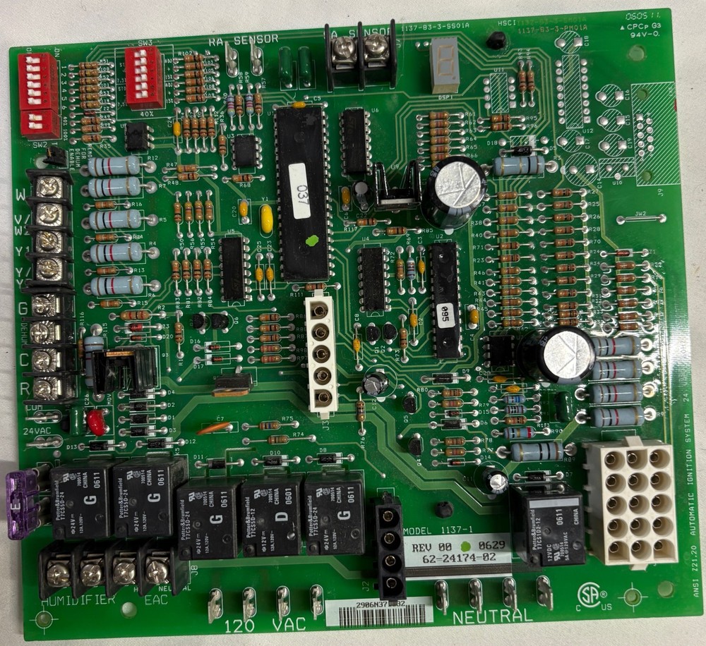 Rheem Ruud 62-24174-02 Furnace Control Board OEM 1137-1 Works Perfect Shipped!