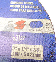 NEW LOT OF 3 GEMINI TYPE 27 GRINDING WHEEL 7” x 1/4” x 7/8”