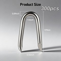 300 pcs Steel Wire Fencing Staples, Galvanized U-Shaped Fasteners Nails for Wire