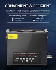 CREWORKS 6L Digital Ultrasonic Cleaner with Dual Mode Cleaning for Auto Part