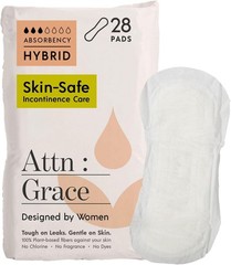 Attn: Grace Hybrid Incontinence Pads for Women, 28-Pack – Plant-Based, High Abso