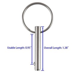 4 Pack Small Quick Release Pin, Diameter 3/16″, Usable Length 0.95″, Full 316…