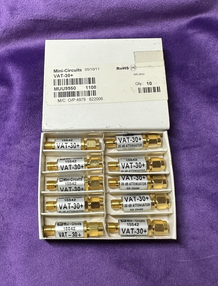 1 Pcs Mini-Circuits VAT-30+ 30 dB Attenuator 50 Ohm Female/Male 6GHz New