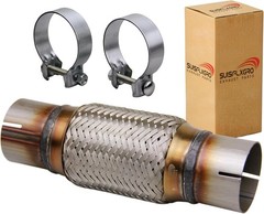 SUISFLXGRO Stainless Steel Exhaust Flex Pipe – 2.5X6X10 Clamps