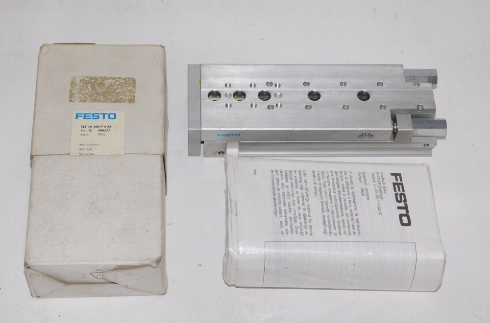 New Festo SLT-16-100-P-A-SA Pneumatic Cylinder Mini Sliding Unit 566377 in Box