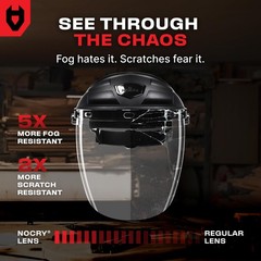 NoCry Premium Safety Face Shield for Grinding and 1 Count (Pack of 1), Black